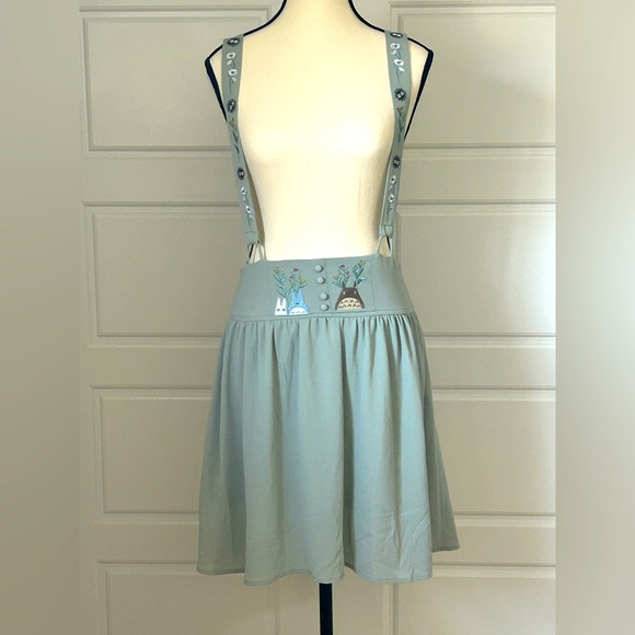 New Her Universe Studio Ghibli My Neighbor Totoro Floral Suspender Skirt sz M - Picture 2 of 11
